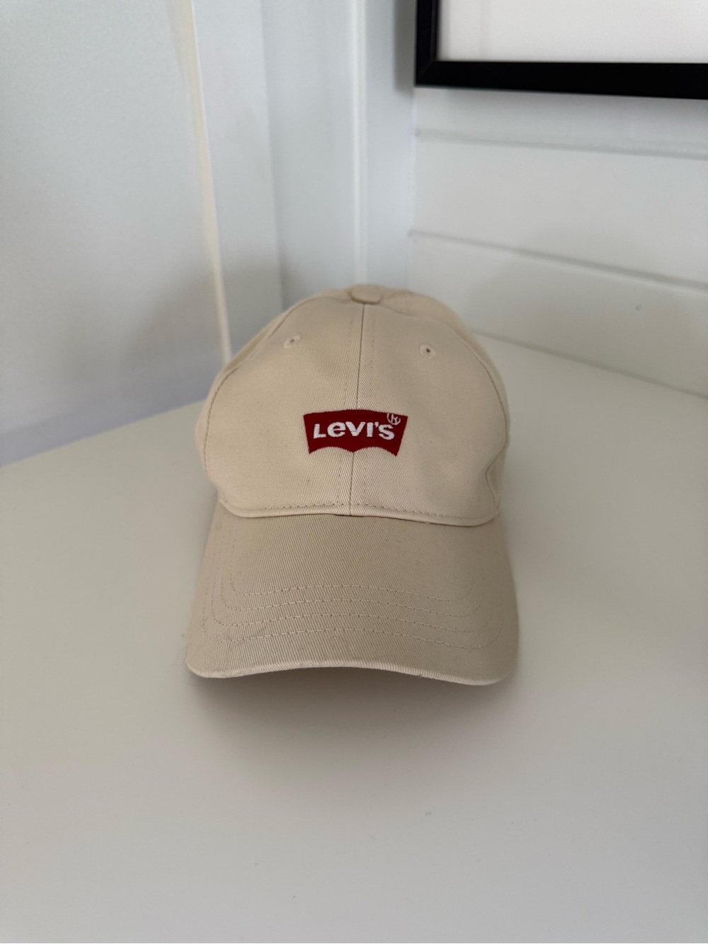 Levi's Beige Cap with Red Logo Patch